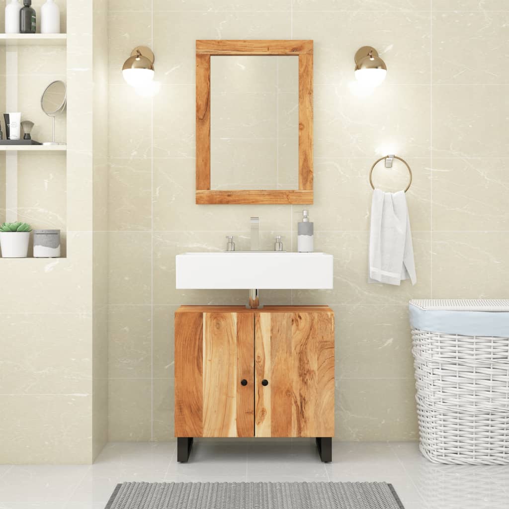 vidaXL Conjunto de muebles de baño 2 piezas madera maciza de acacia
