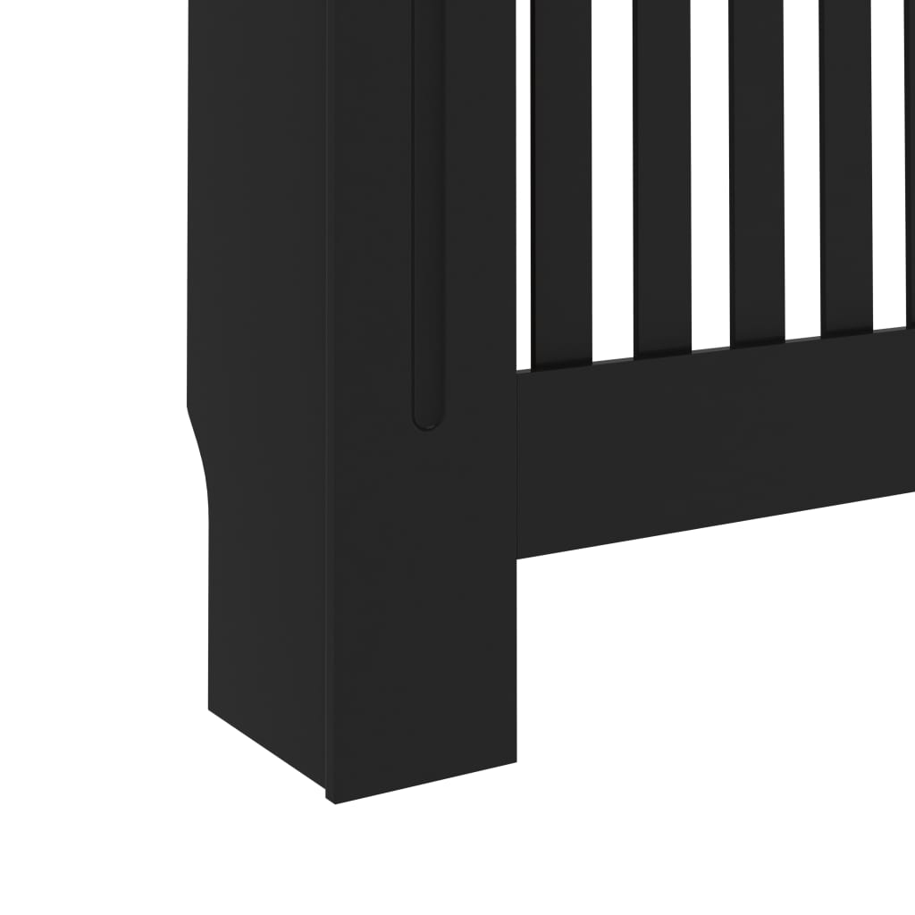 vidaXL Cubierta para radiador MDF negro 112x19x81,5 cm