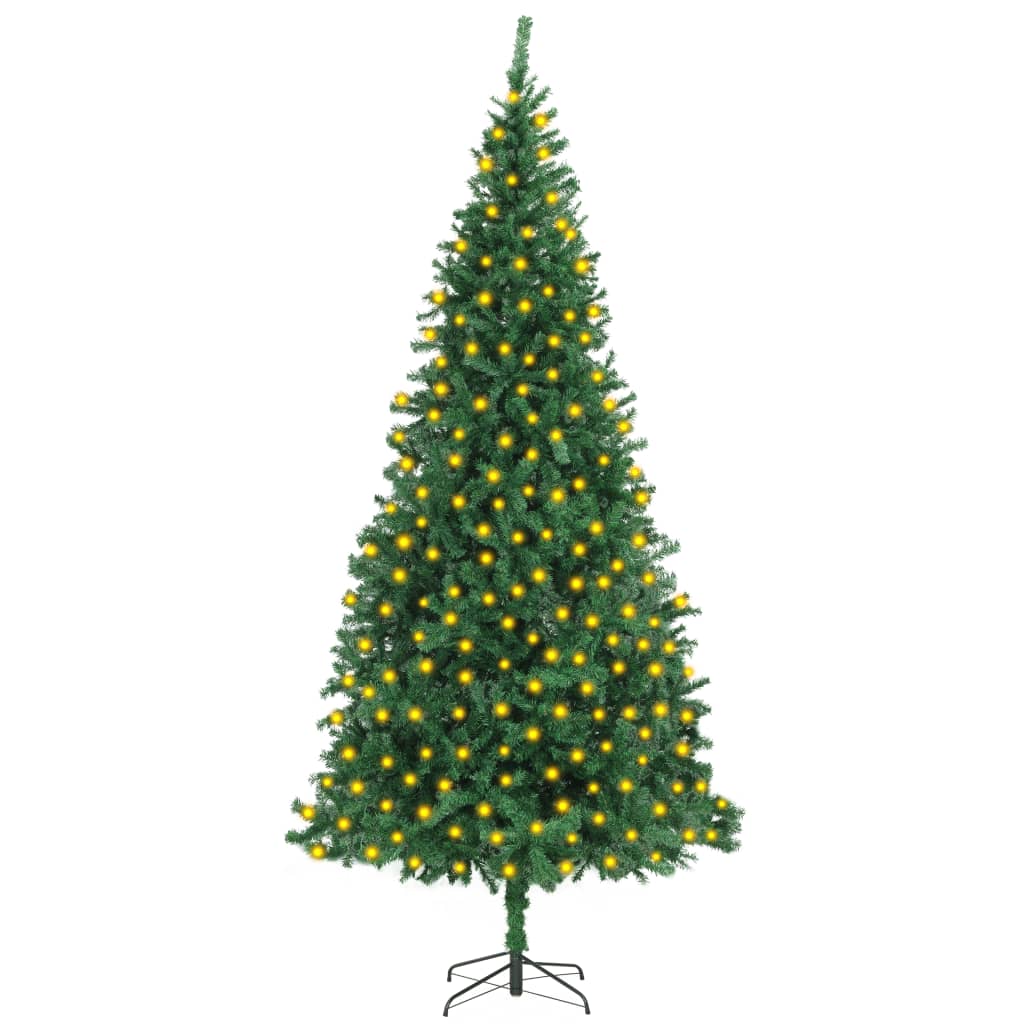 vidaXL Árbol de Navidad artificial preiluminado con luces verde 300 cm