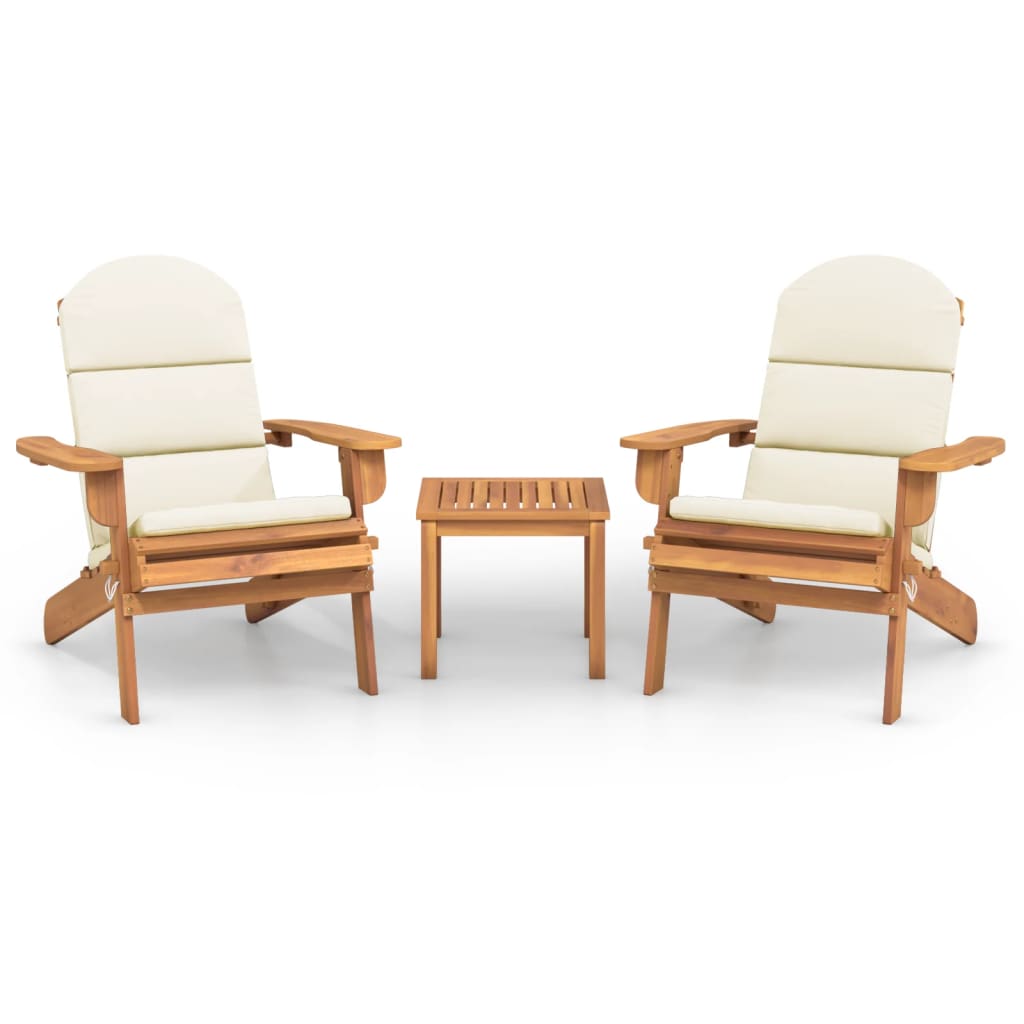 vidaXL Juego de muebles de jardín Adirondack 3 piezas madera acacia