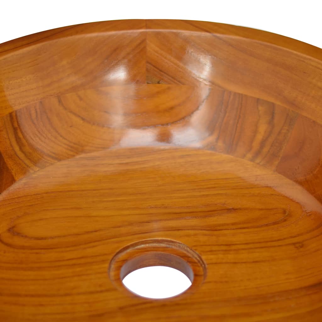 vidaXL Lavabo de madera maciza de teca Φ40x10 cm