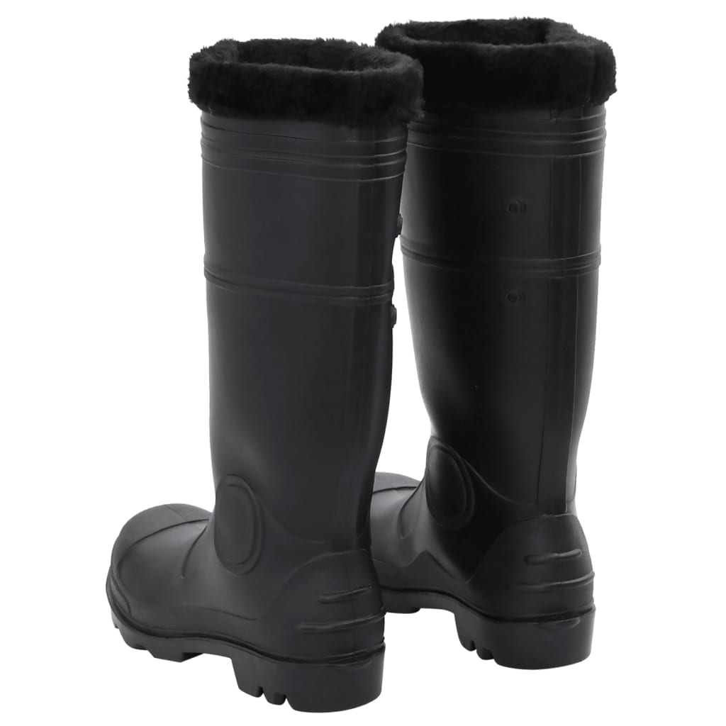 vidaXL Botas de agua con calcetines extraíbles negro número 41 PVC
