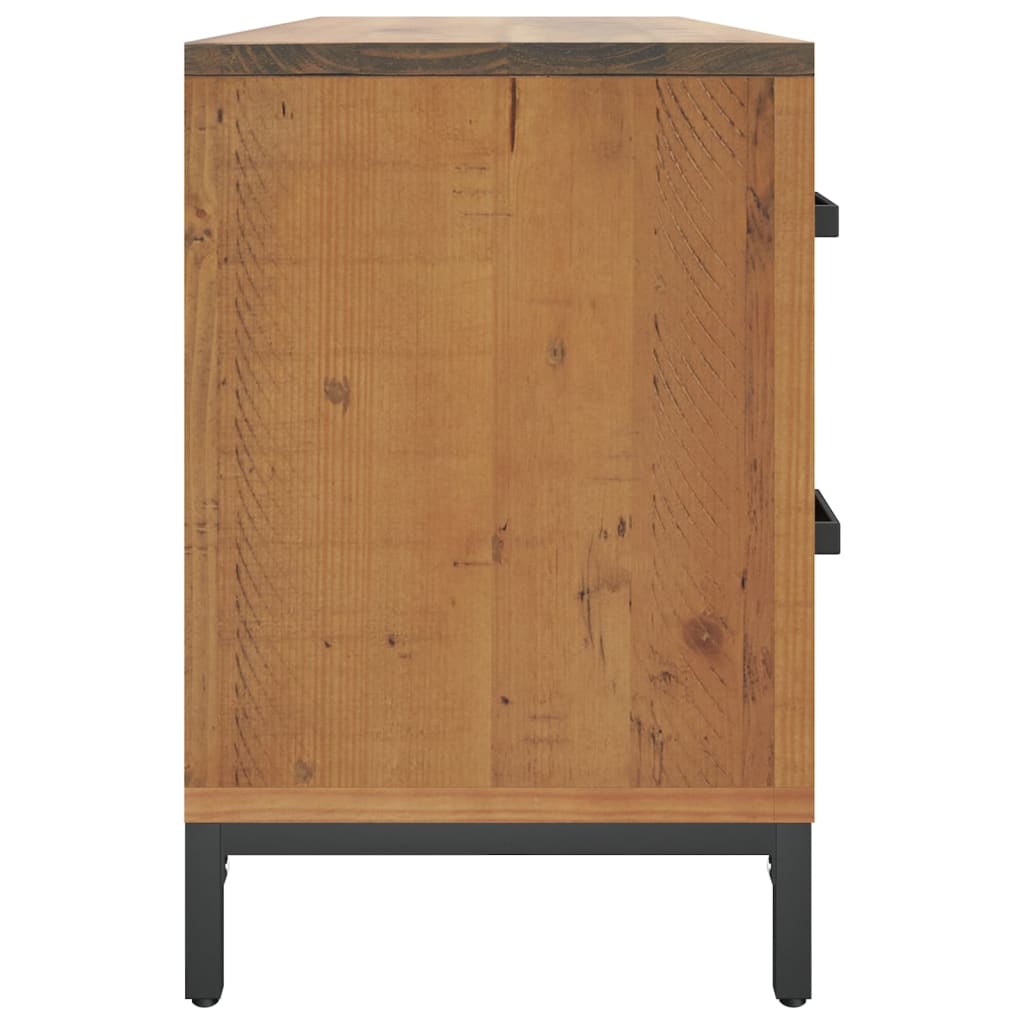 vidaXL Armario de almacenaje madera maciza de pino marrón 110x30x45 cm