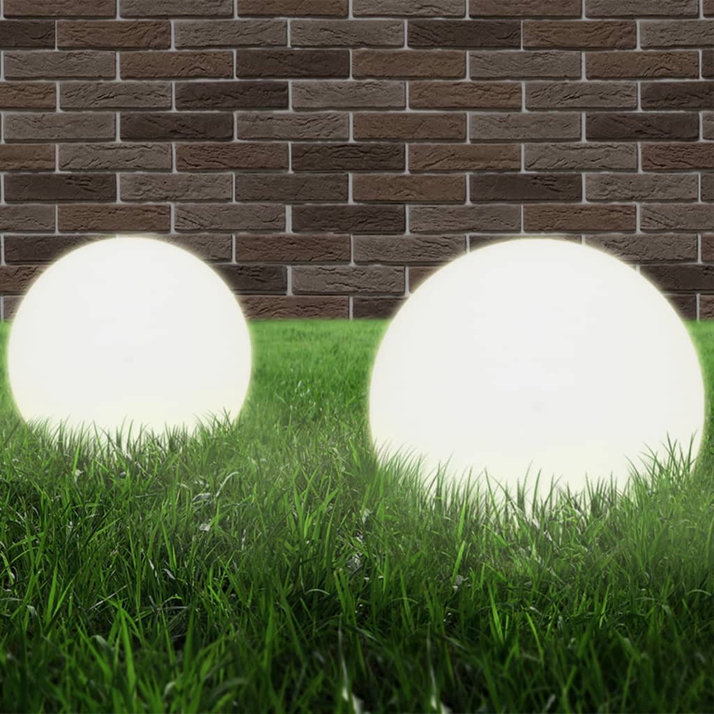 vidaXL Juego de lámparas de bola LED 2 piezas esféricas 25 cm PMMA