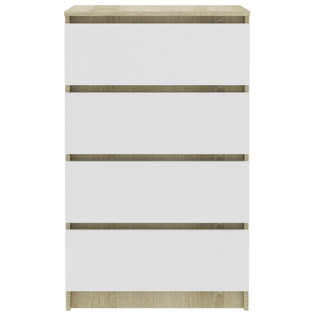 vidaXL Aparador madera contrachapada blanco roble Sonoma 60x35x98,5 cm
