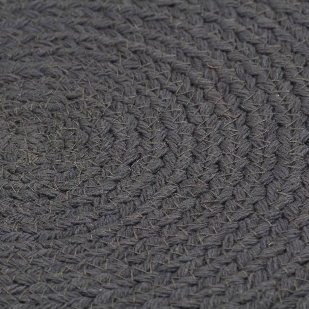 vidaXL Mantel individual redondo 4 uds algodón gris oscuro liso 38 cm
