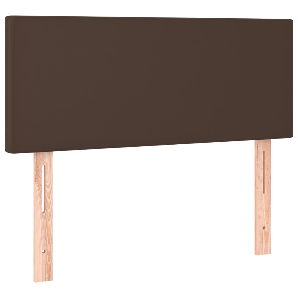 vidaXL Cama box spring con colchón cuero sintético marrón 90x200 cm