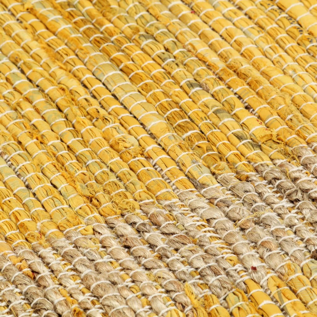 vidaXL Alfombra hecha a mano de yute amarillo 120x180 cm