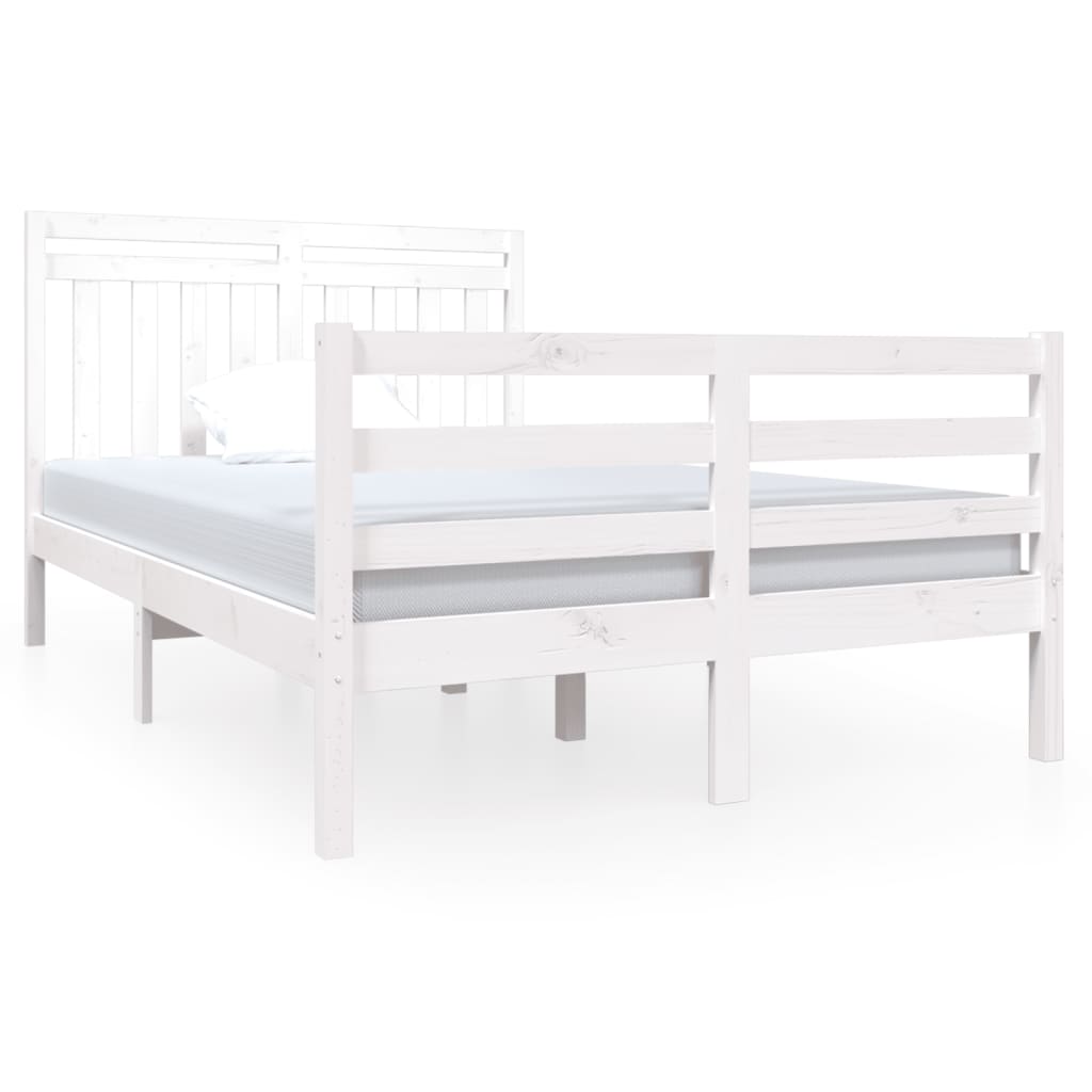 vidaXL Estructura cama doble pequeña madera maciza blanco 120x190 cm