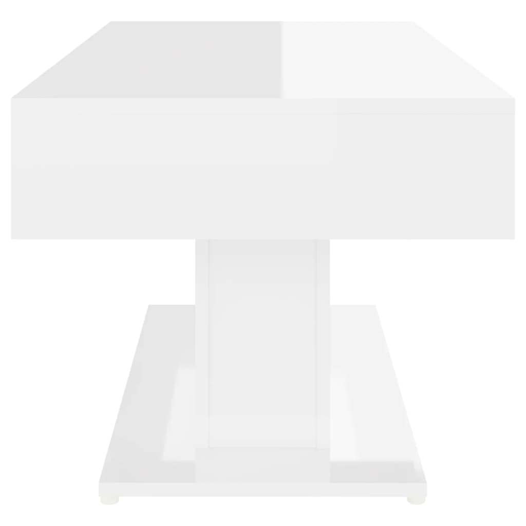 vidaXL Mesa de centro madera contrachapada blanco brillante 96x50x45cm