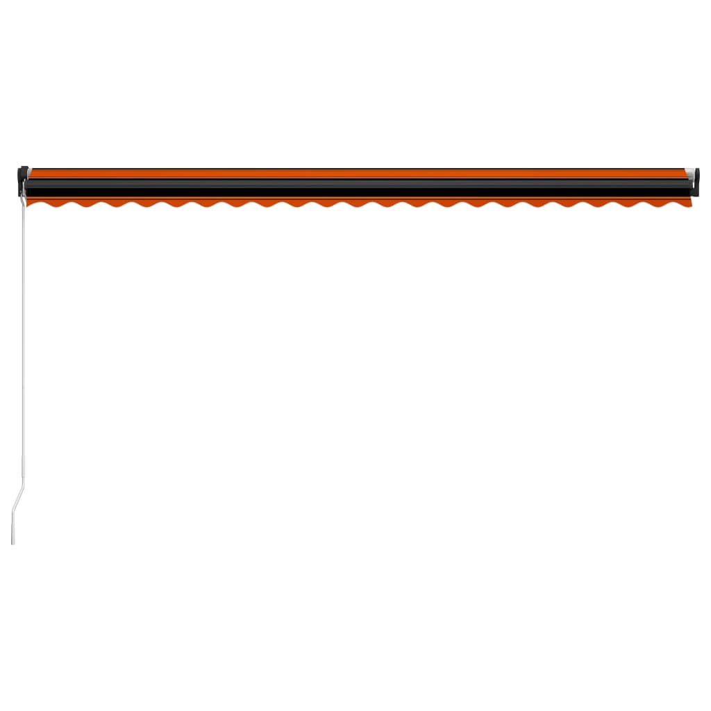 vidaXL Toldo retráctil manual con luz LED naranja y marrón 500x300 cm