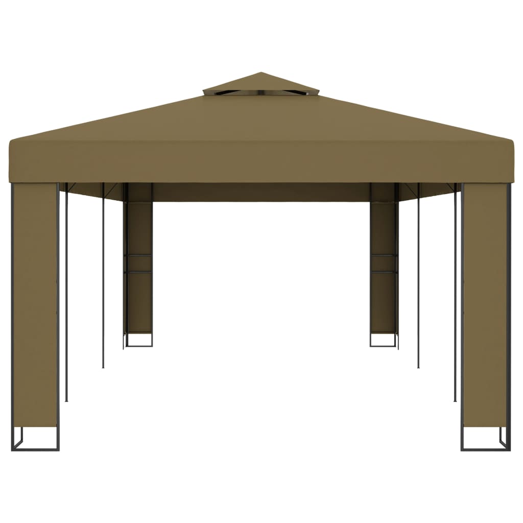 vidaXL Cenador con doble techo gris taupe 3x6 m 180 g/m²