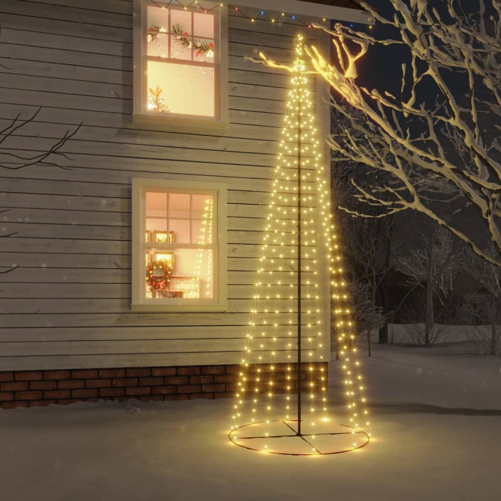 vidaXL Árbol de Navidad cónico 732 LED blanco cálido 160x500 cm