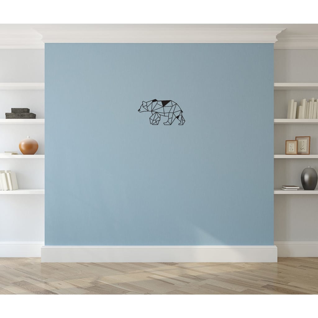 Homemania Adorno de pared Bear acero negro 55x30 cm