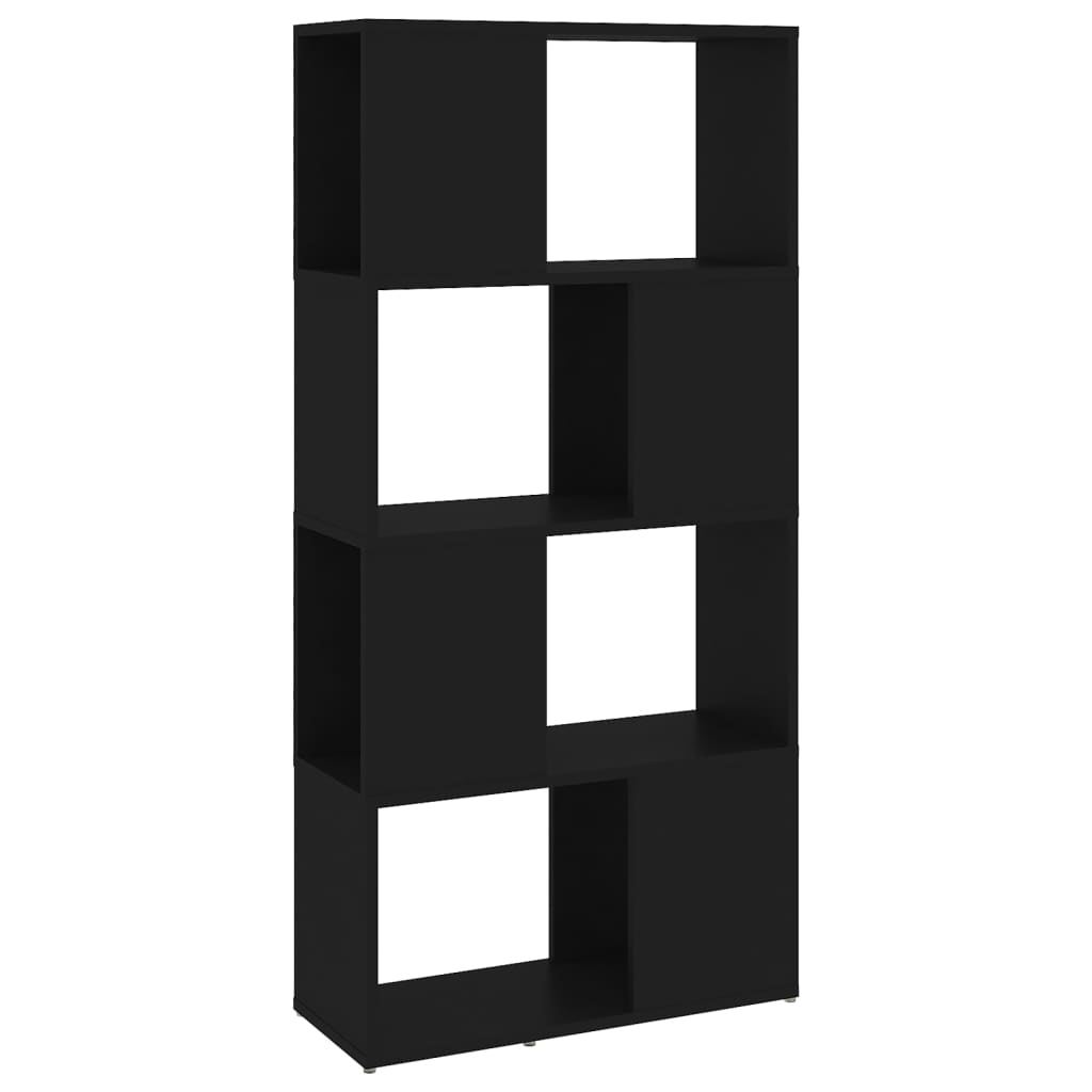 vidaXL Estantería divisor de espacios aglomerado negro 60x24x124,5 cm