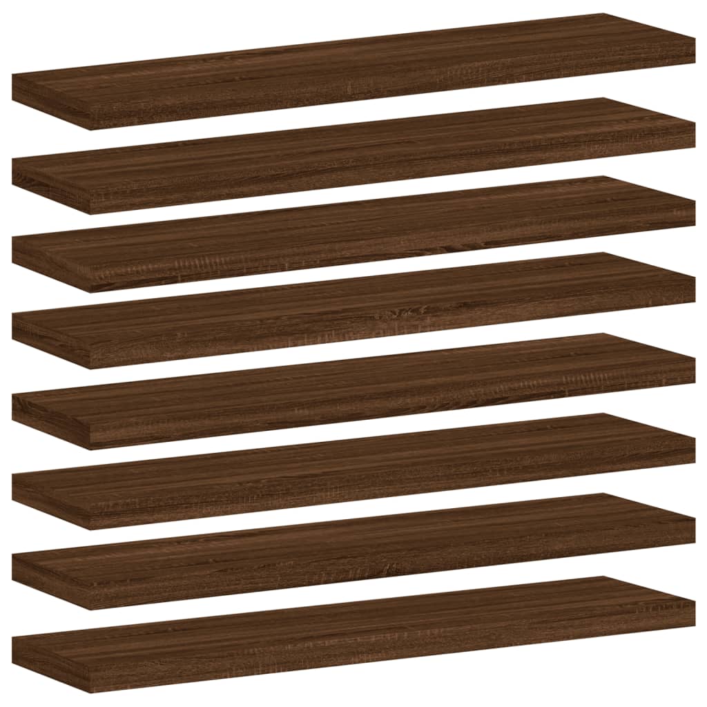 vidaXL Estantes pared 8uds madera ingeniería marrón roble 40x10x1,5 cm