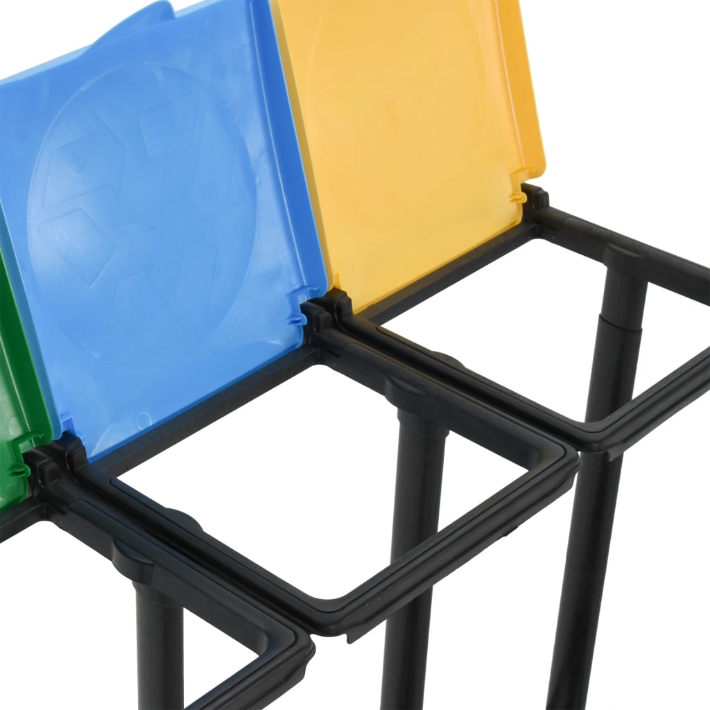 vidaXL Soportes para bolsas de basura con tapa PP multicolor 240-330 L