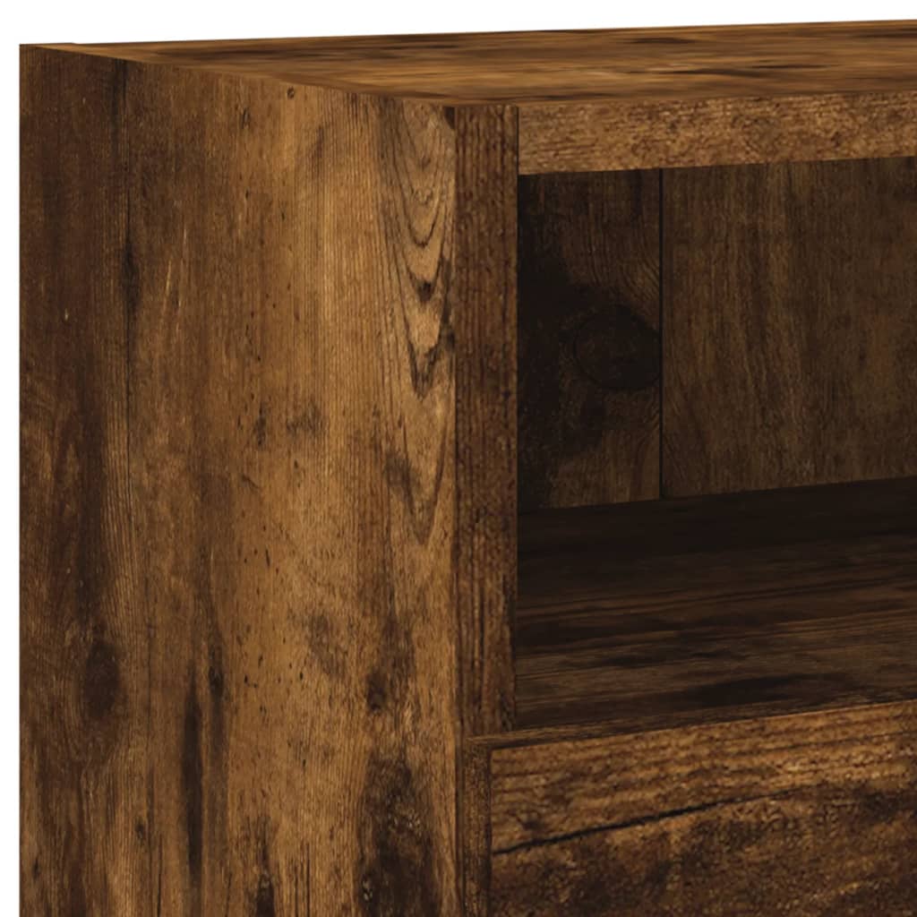 vidaXL Muebles de TV de pared 4 pzas madera ingeniería roble ahumado