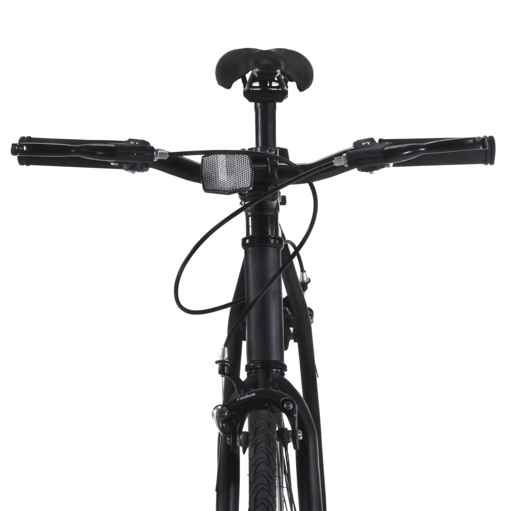 vidaXL Bicicleta de piñón fijo negro y naranja 700c 55 cm
