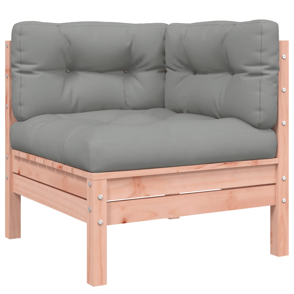 vidaXL Set de sofás jardín 9 pzas con cojines madera de abeto Douglas
