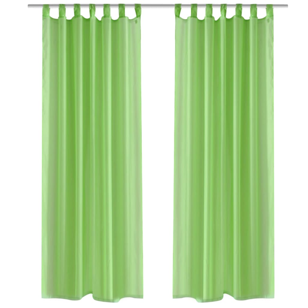 2 Cortinas verdes transparentes 140 x 245 cm