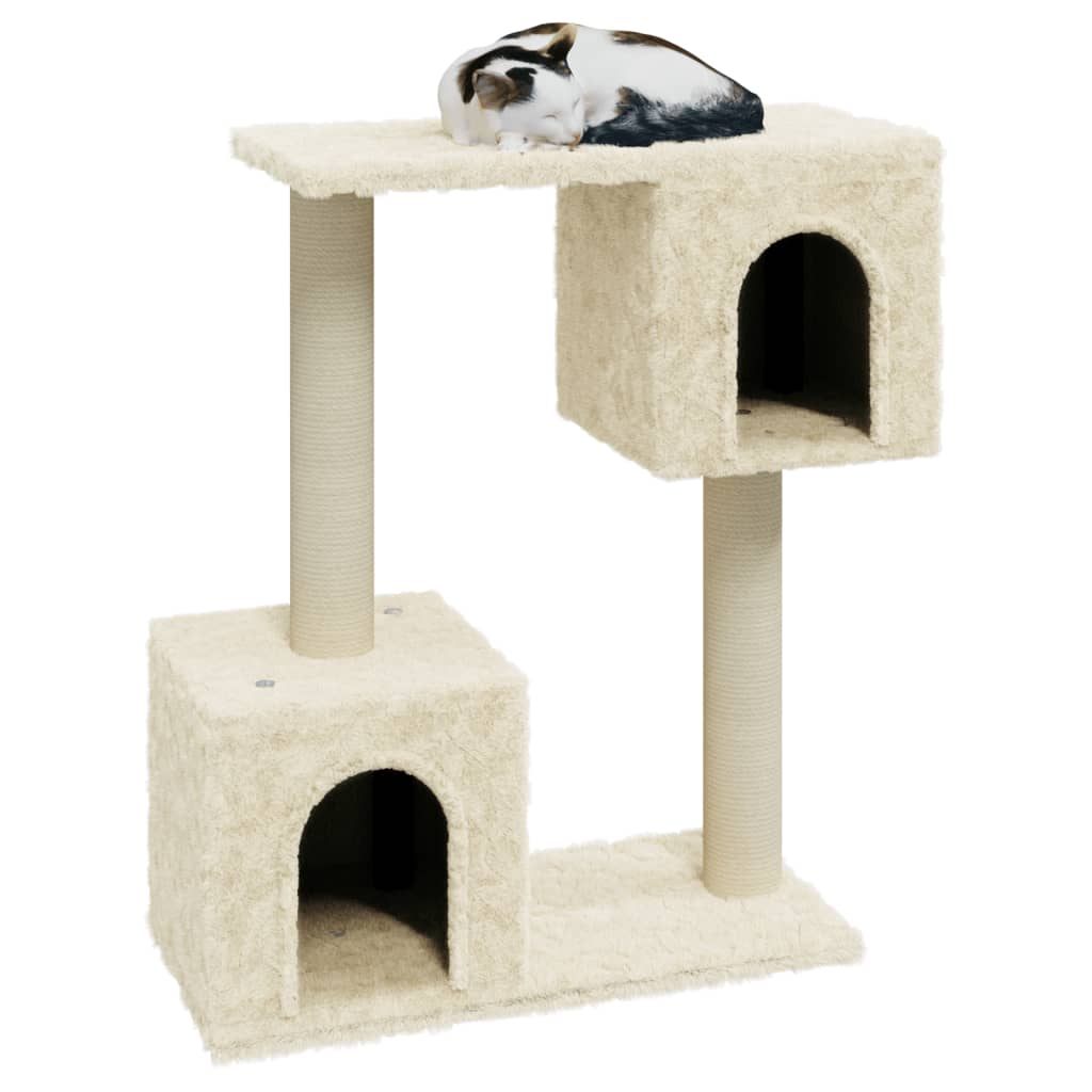 vidaXL Rascador para gatos con postes de sisal 60 cm crema