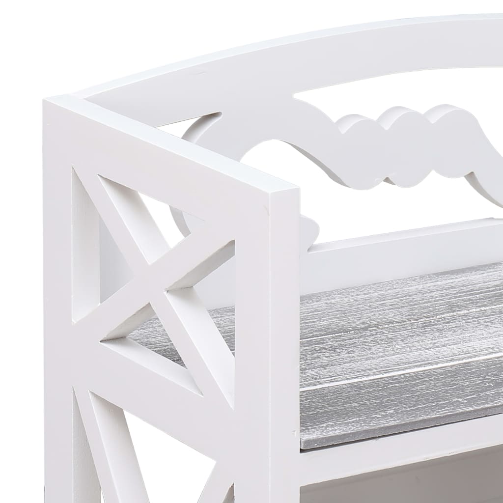 vidaXL Mueble de baño madera de paulownia blanco y gris 46x24x116 cm