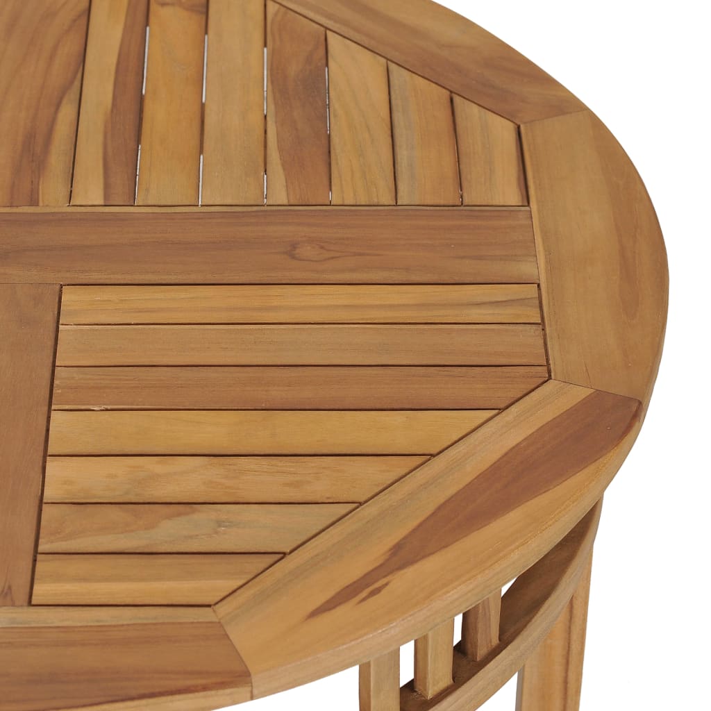 vidaXL Mesa de comedor de madera maciza de teca Ø 80 cm
