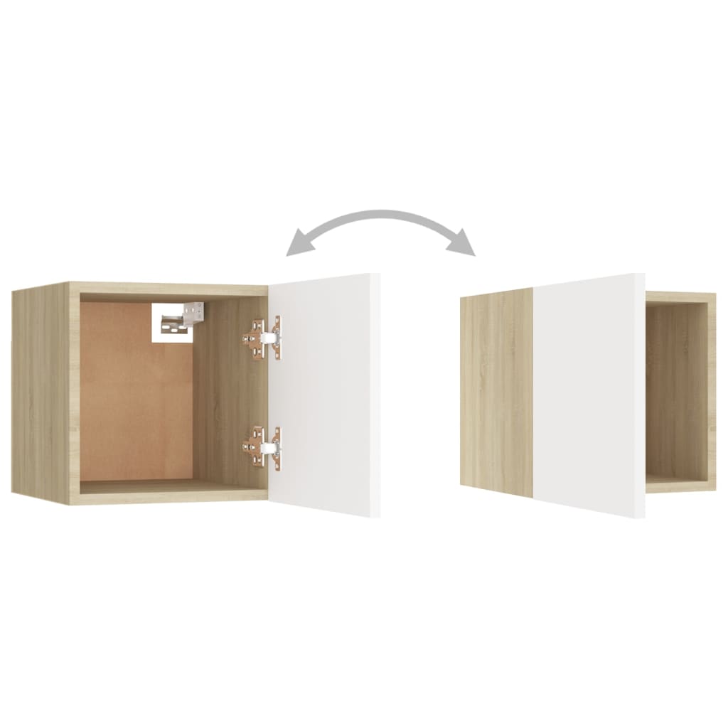 vidaXL Mueble de salón de pared blanco y roble Sonoma 30,5x30x30 cm