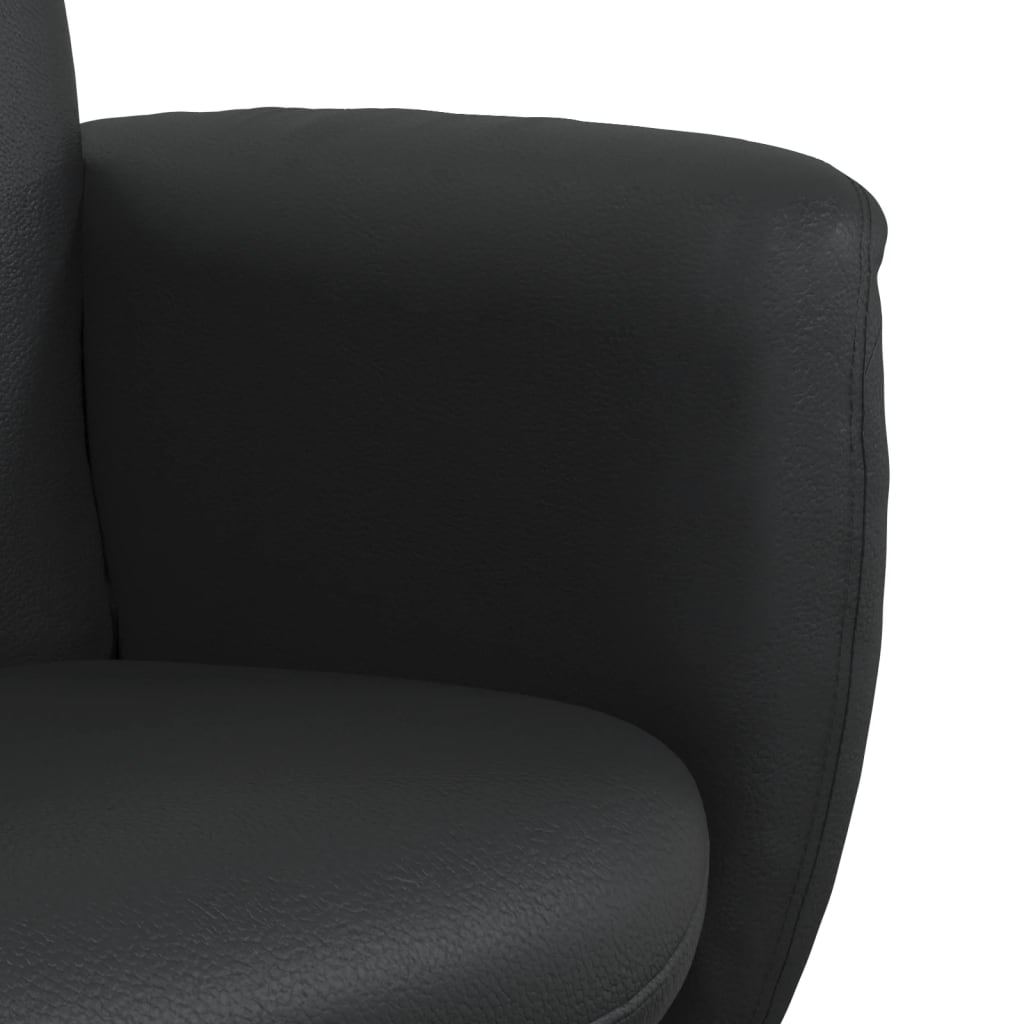 vidaXL Sillón reclinable con reposapiés cuero sintético negro