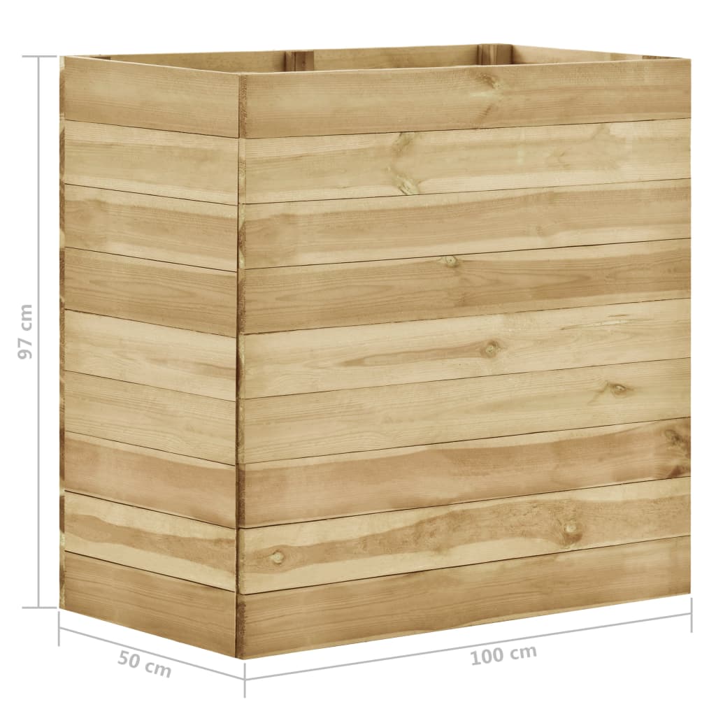 vidaXL Arriate de madera de pino impregnada 100x50x97 cm
