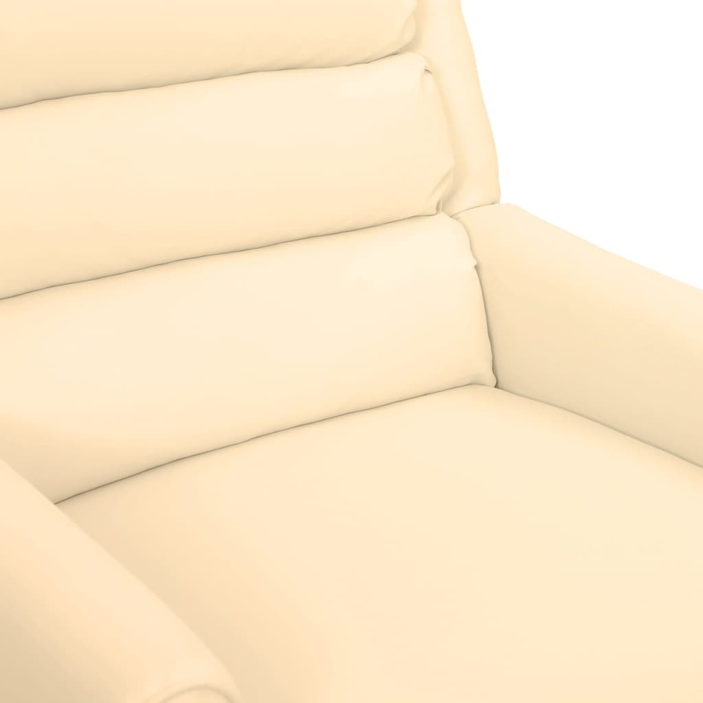 vidaXL Sillón reclinable eléctrico de cuero sintético crema
