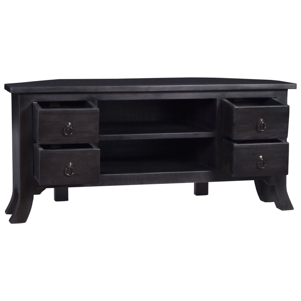 vidaXL Mueble de TV madera caoba maciza negro claro café 100x40x45 cm