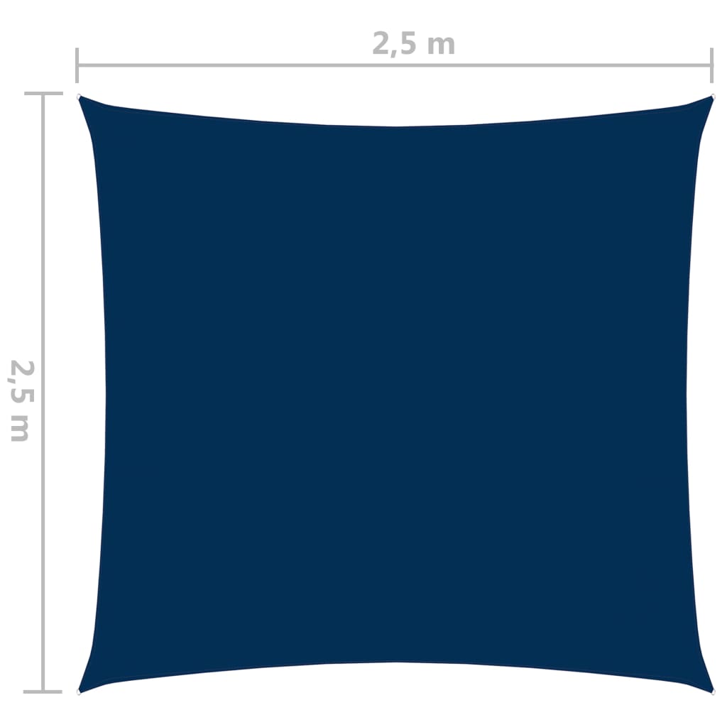 vidaXL Toldo de vela cuadrado tela Oxford azul 2,5x2,5 m