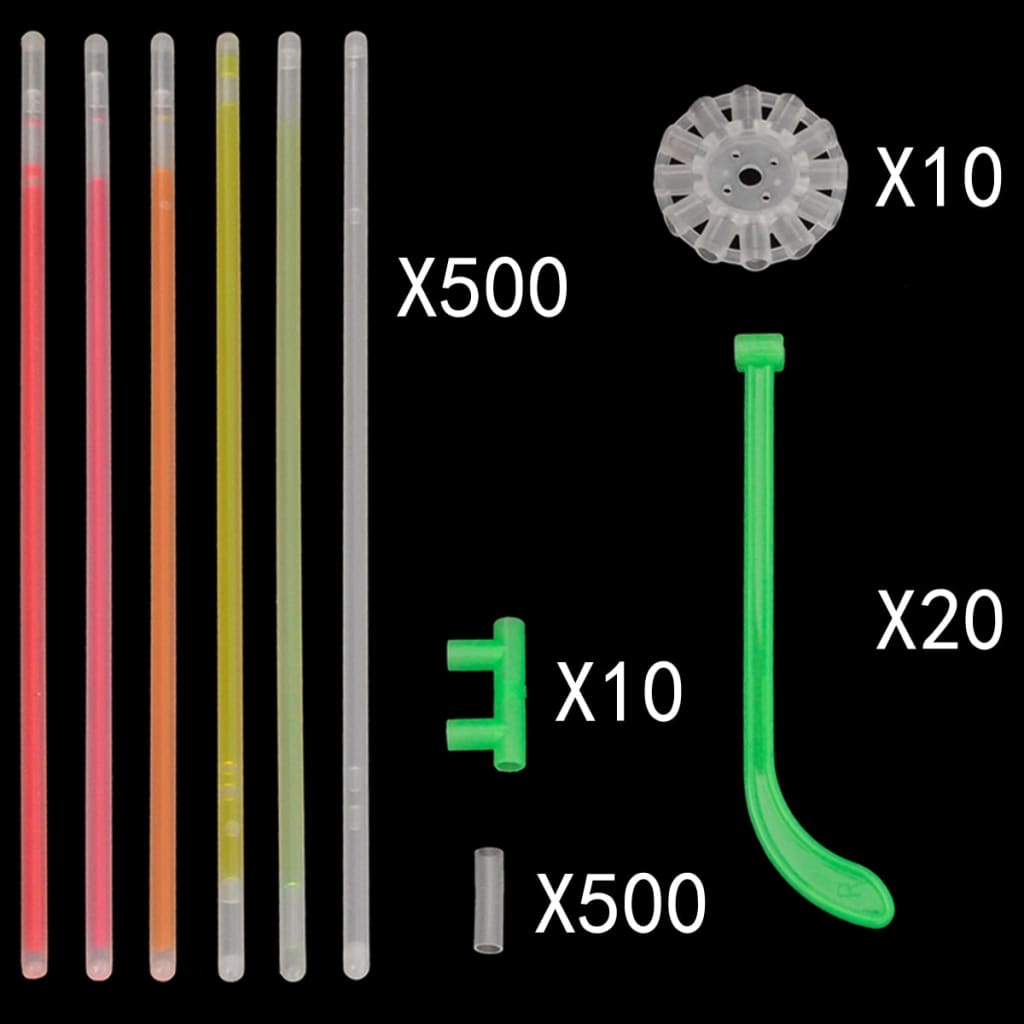 500 Pcs Multi-Color Palo Palillo Luz Resplandor Conectores Diferentes