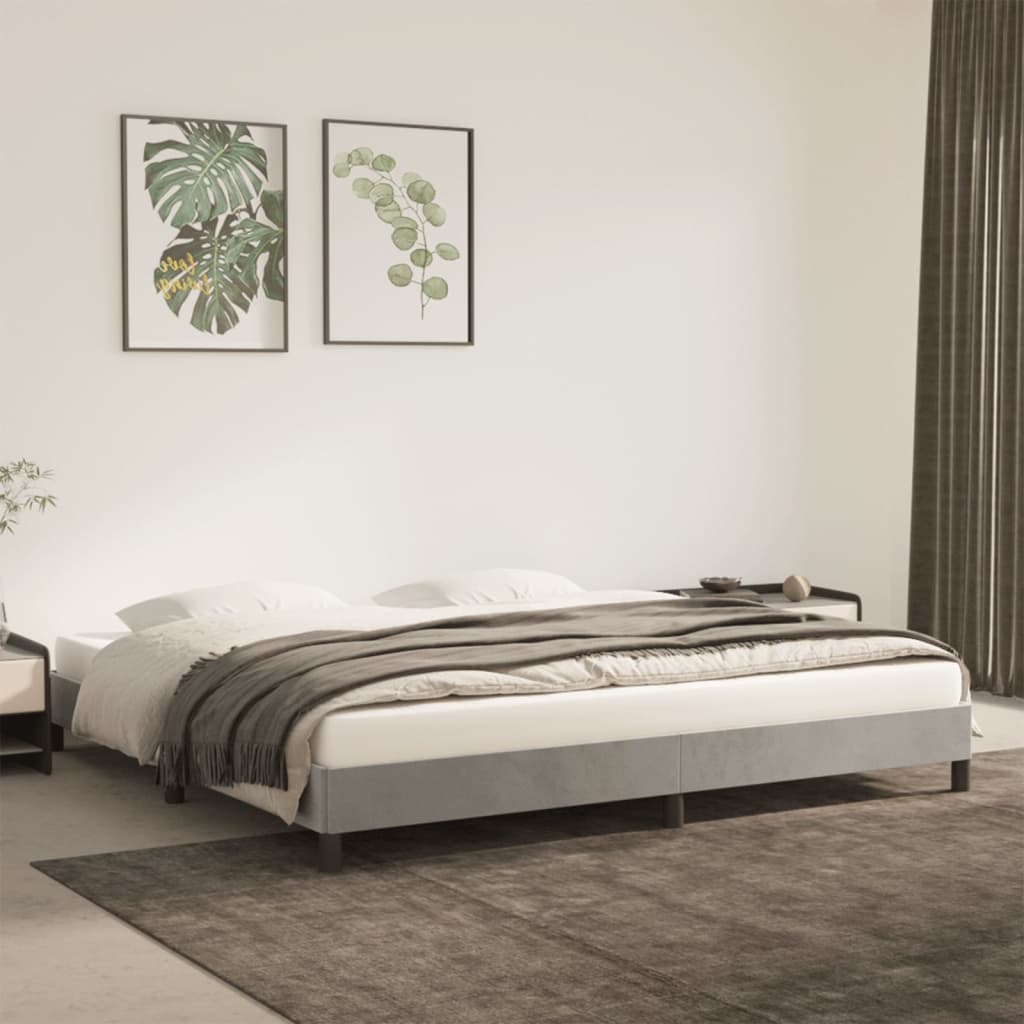 vidaXL Estructura de cama de terciopelo gris claro 180x200 cm