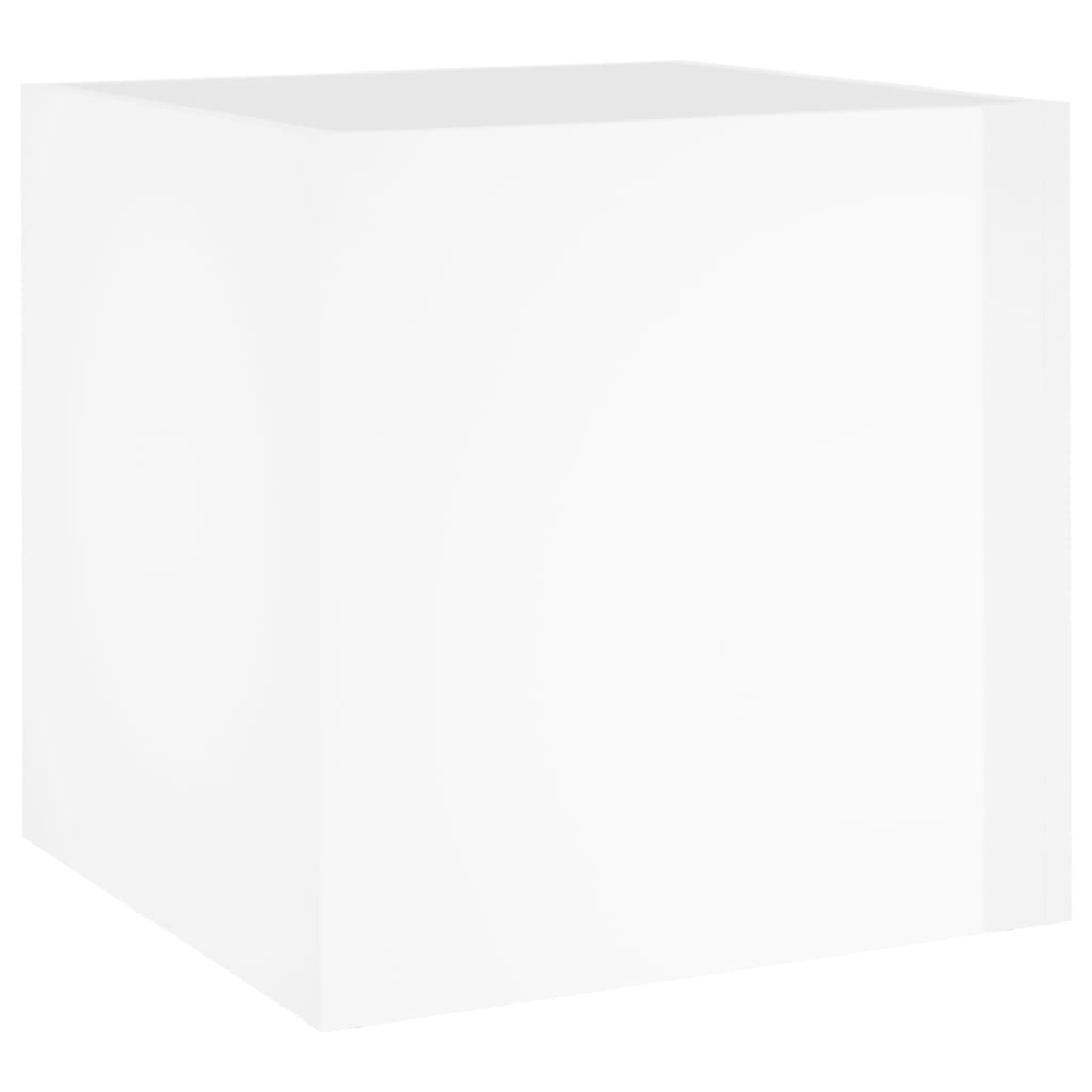 vidaXL Jardinera de madera contrachapada blanco brillante 40x40x40 cm