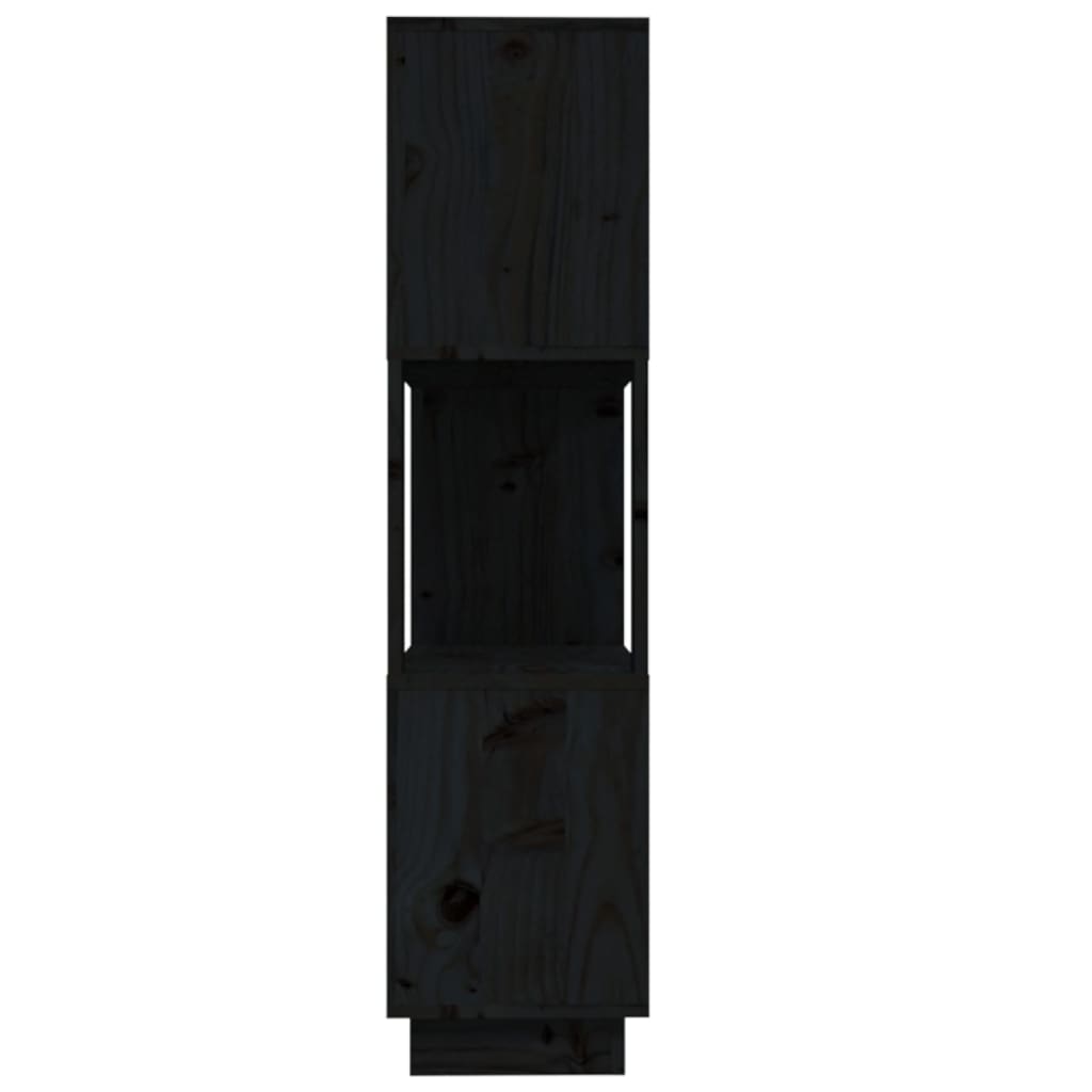 vidaXL Estantería/divisor madera de pino negro 80x25x101 cm