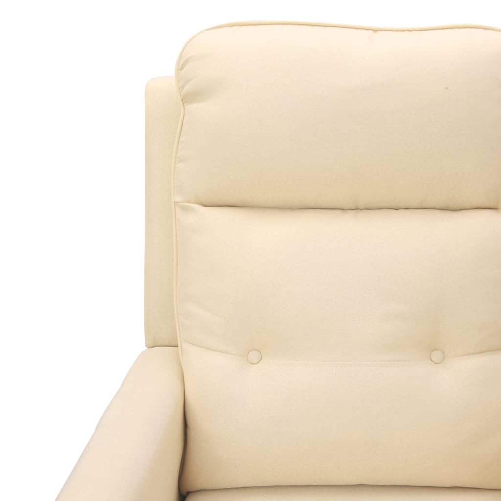 vidaXL Sillón de masaje reclinable levantapersonas de tela color crema