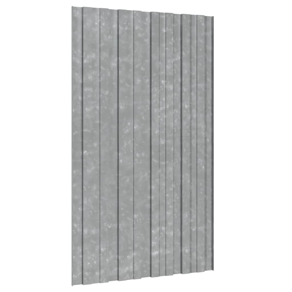 vidaXL Panel para tejado acero galvanizado plata 36 unidades 80x45 cm