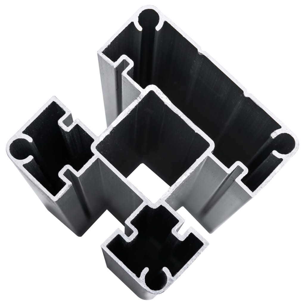 vidaXL Juego de paneles de valla WPC negro 1657x(105-186) cm