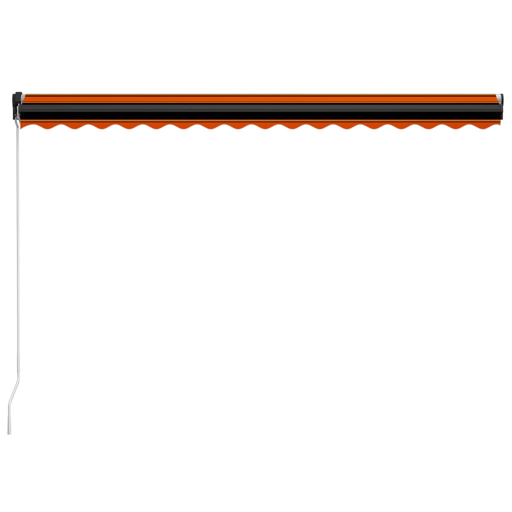 vidaXL Toldo manual retráctil con LED naranja y marrón 450x300 cm