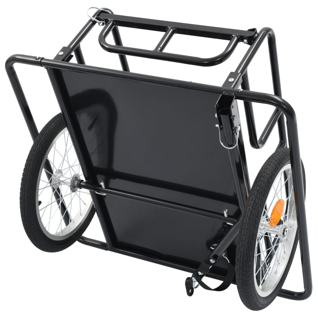 vidaXL Remolque para bicicletas acero negro 130x73x48,5 cm