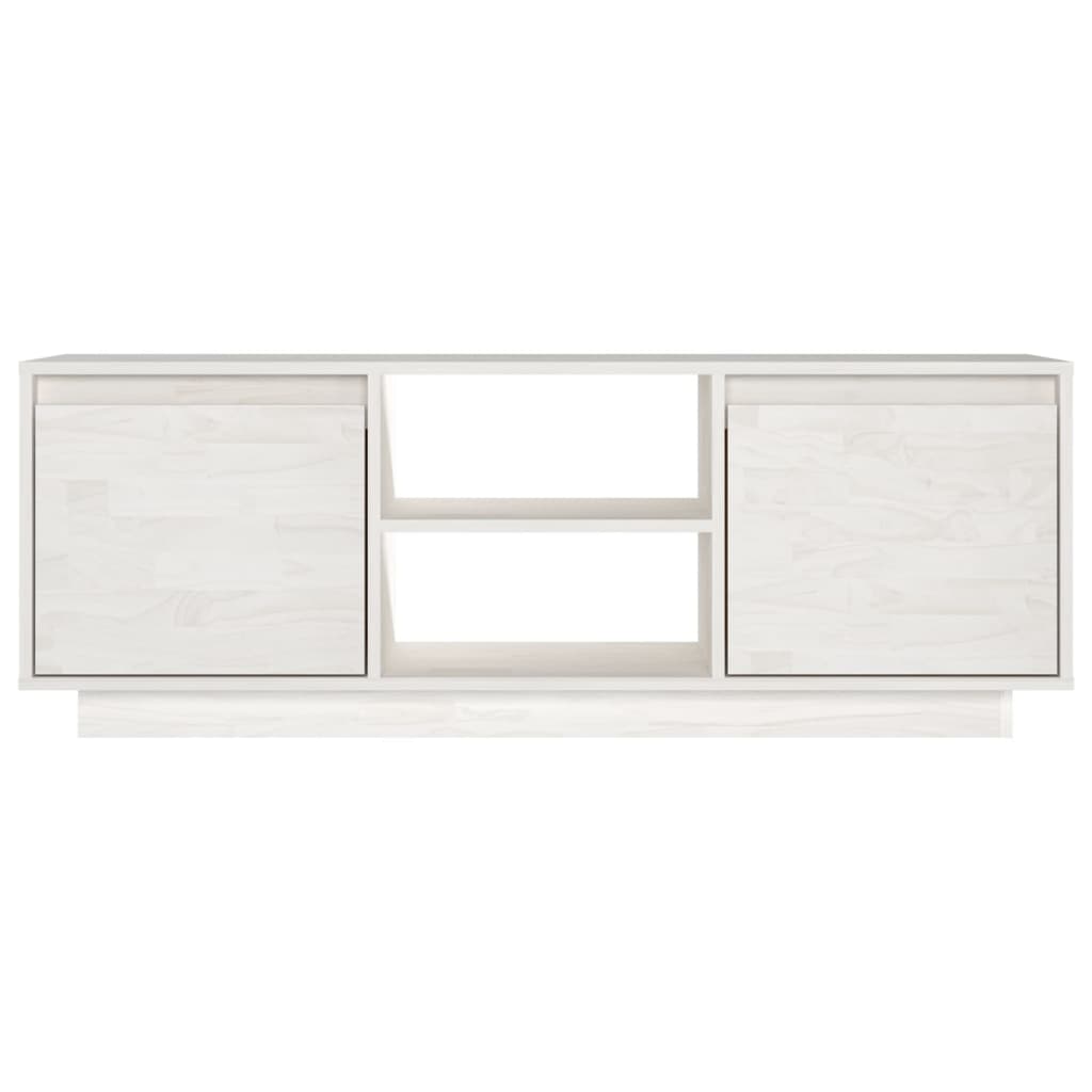 vidaXL Mueble de TV madera maciza de pino blanco 110x30x40 cm