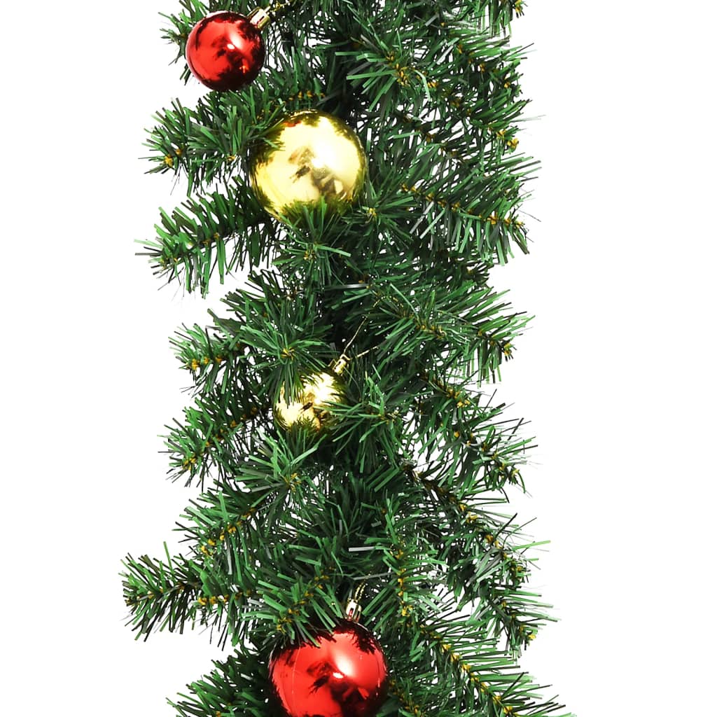 vidaXL Guirnalda de Navidad decorada con bolas y luces LED 5 m