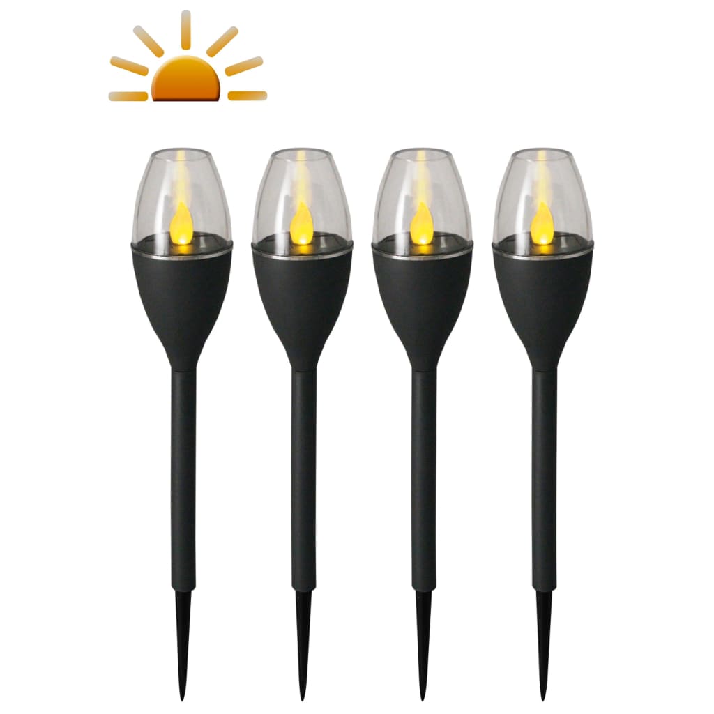 Luxform Minibaliza solar LED de jardín Jive 4 uds. gris 41466