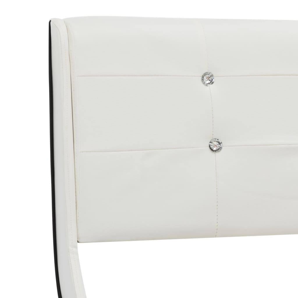vidaXL Cama con colchón cuero sintético blanco 160x200 cm