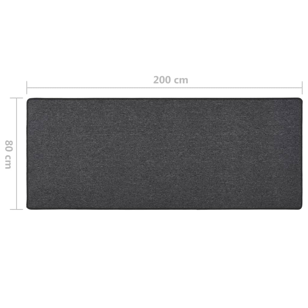 vidaXL Alfombra de pasillo gris antracita 80x200 cm