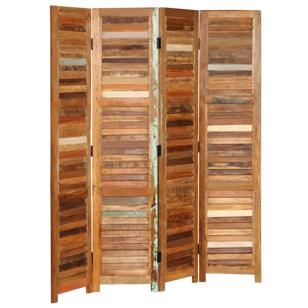 vidaXL Biombo divisor de madera maciza reciclada 170 cm