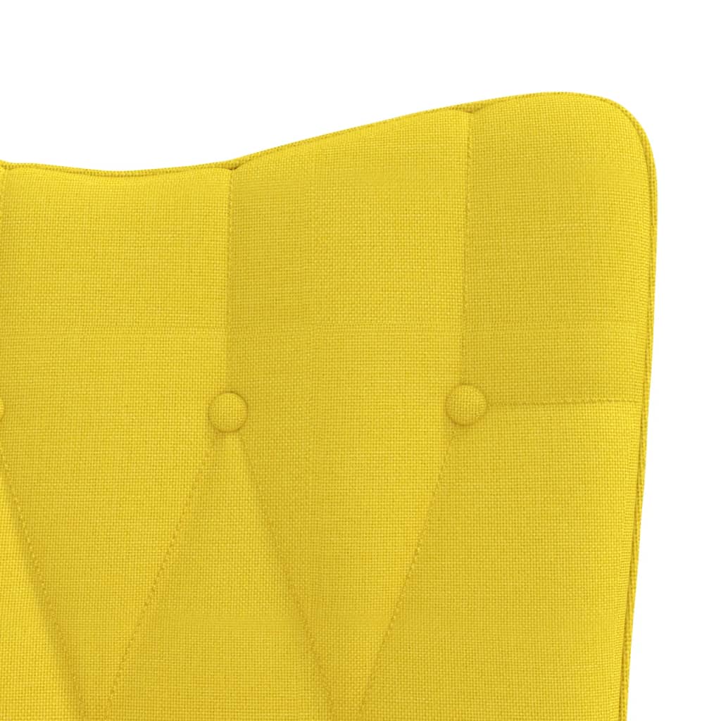 vidaXL Silla mecedora de tela amarillo mostaza
